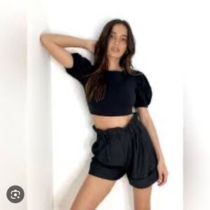 Sunday Best Black High Waist Shorts